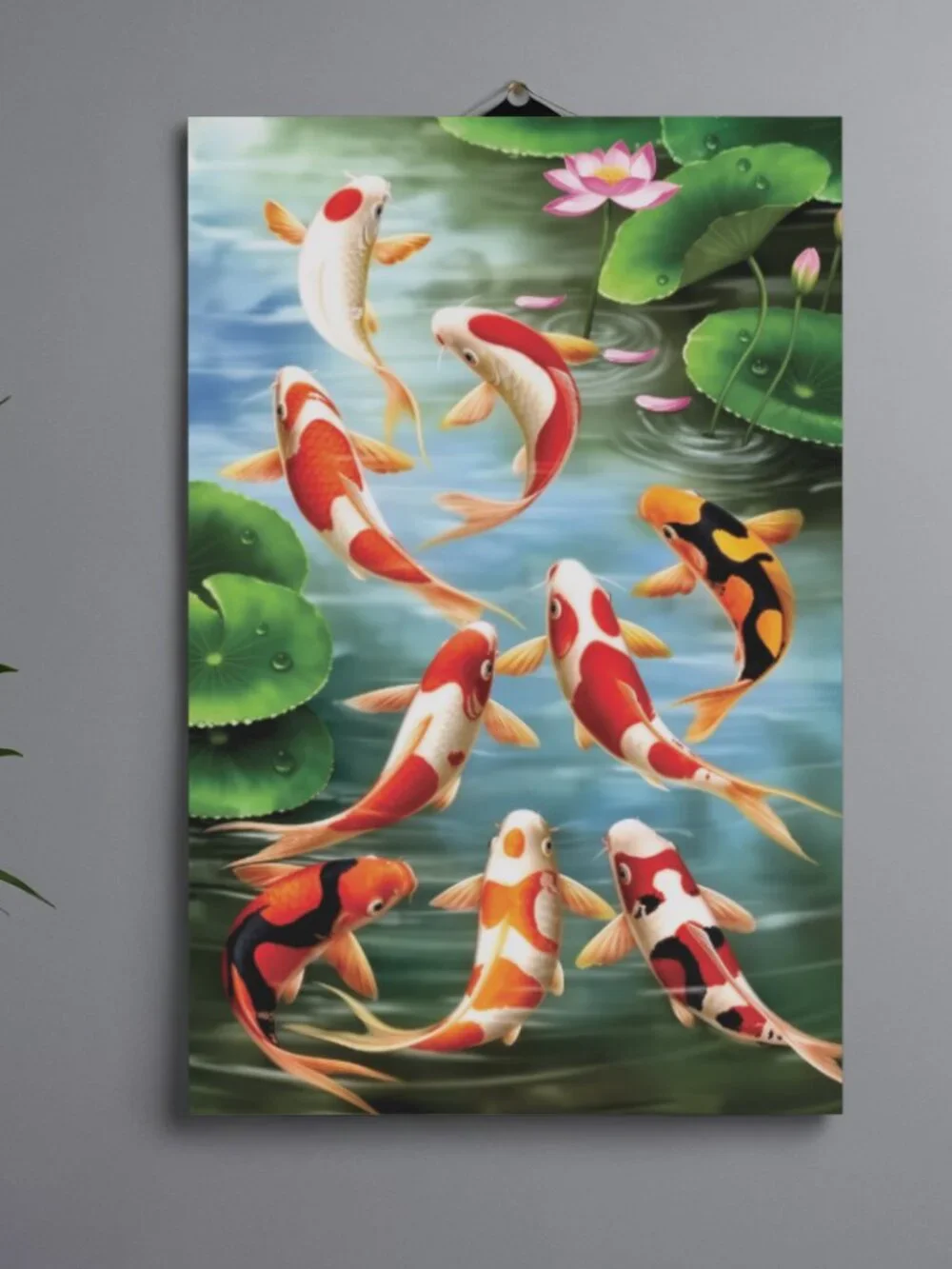 Koi Fish Pond Feng Shui Luck Colorful Home Decor Wall Art Photo Print 8.5x11in